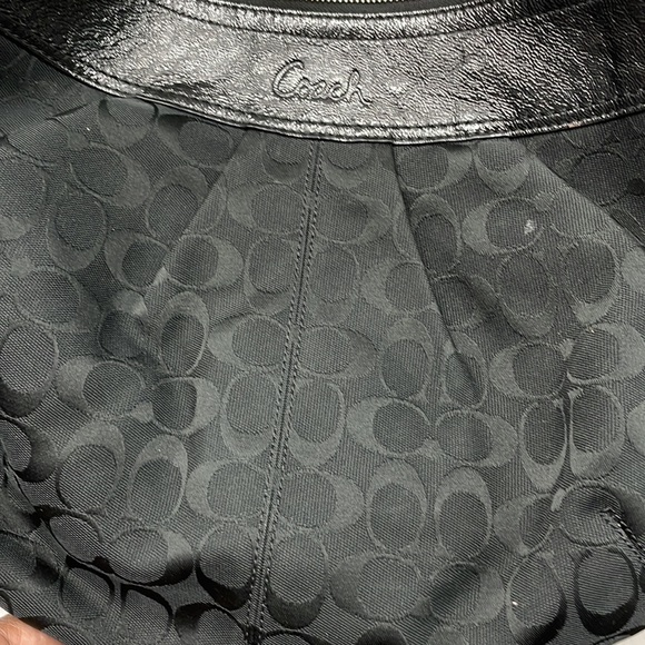 Coach faux leather and canvas shoulder bag 16x14 - Picture 4 of 10